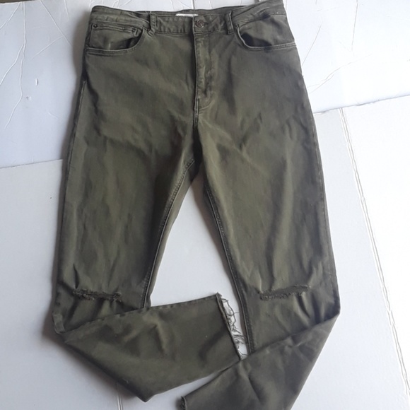 Zara Denim - Zara green Olive jeans
